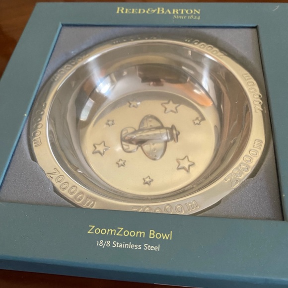 Reed and Barton pewter baby zoom zoom bowl and beaded spoon NWT - Picture 9 of 12
